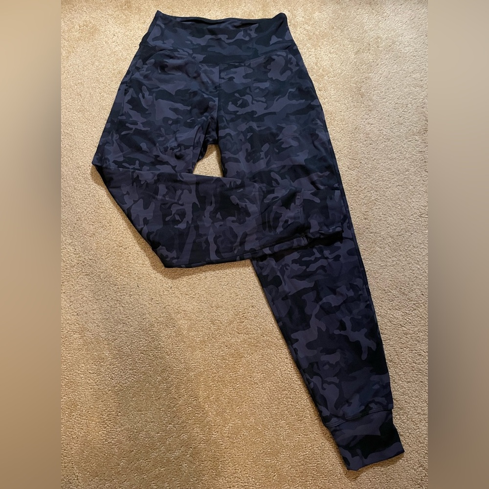 Athleisure camouflage pattern joggers